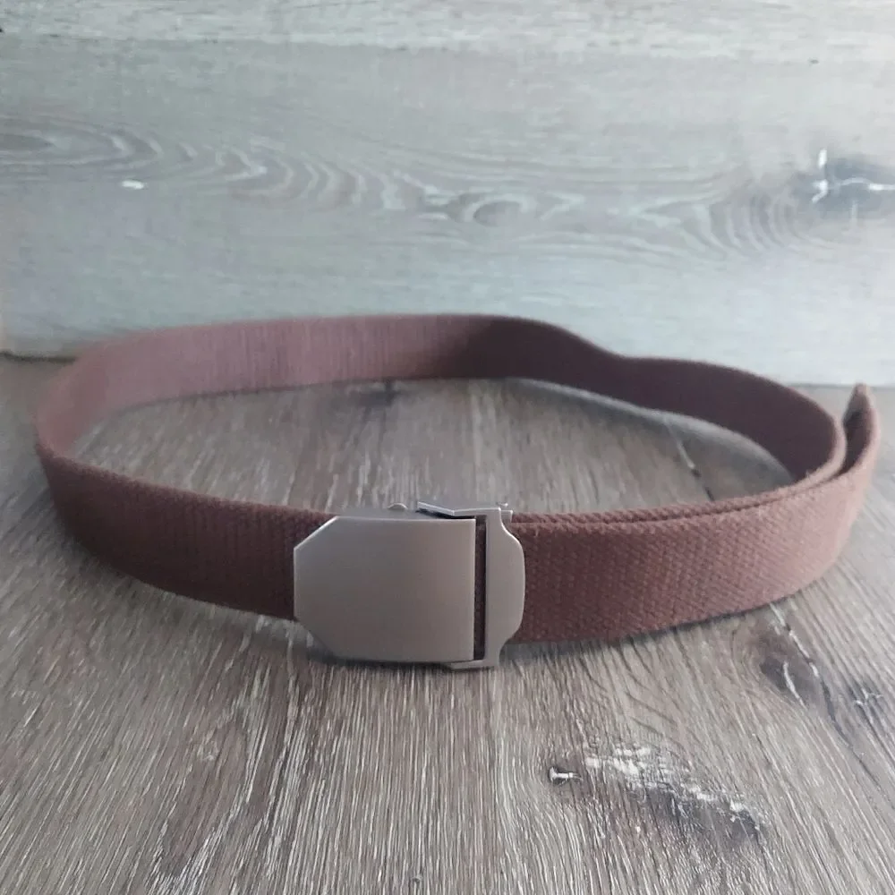 Brown Cotton Canvas Adjustable Belt 52